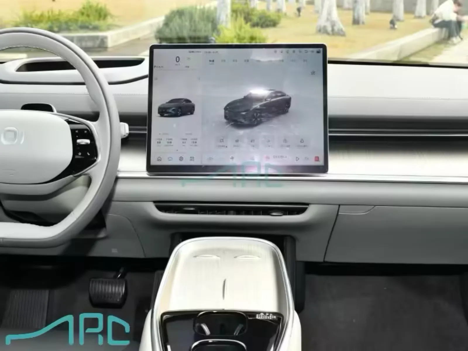 NEVO A07 cockpit with tablet-style touchscreen